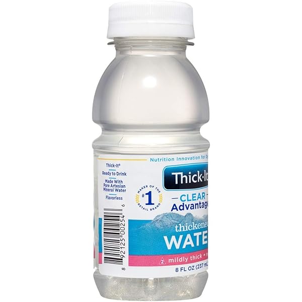 THICK-IT CLEAR ADVANTAGE MILDY THICK WATER, NECTAR CONSISTENCY, READY-TO-DRINK, DIGESTIBLE SWALLOWING AID, HYDRATION ON THE GO, CONVENIENT & READY-TO-USE, NO MIXING NEEDED, 8 OZ BOTTLE