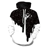 Memoryee Fashion Black and White 3D Printed Hoodies Plus Size Pullover Sweatshirt for Youth Couple Women and Men Style 1 S/M