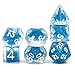 Haxtec Glitter DND Dice Set 7PCS Polyhedral D D Dice for Roleplaying Dice Games as Dungeons and Dragons-(Blue Glitter)
