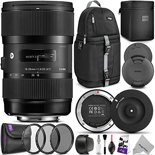 Sigma 18-35mm F1.8 Art DC HSM Lens for Canon DSLR Cameras w/Sigma USB Dock & Advanced Photo and Travel Bundle