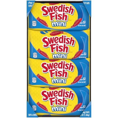 SWEDISH FISH MINI SOFT & CHEWY CANDY, BULK CANDY, MOTHER’S DAY, 24 – 2 OZ BAGS