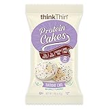 Protein Cakes by thinkThin - On The Go Snacks - 12g Protein, Low Sugar, Gluten Free, Non-GMO- Birthday Cake, 2 Cakes per Package (9 Packages)