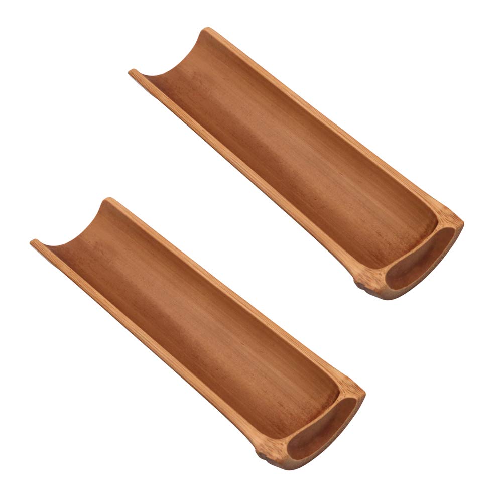 POFET Handmade Japanese Tea Ceremony Set Brown Smooth Edged Natural Bamboo Tea Scoop 2PCS/SET