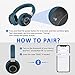 Amazing Clear Sound Bluetooth 4.2 Headphones Over Ear, Wireless with Mic, Low Latency Aptx Lossless Audio for TV PC Cell Phones, Perfect for Women and Men, Longer 50 Hour Battery, Carrying Case