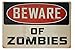 ERLOOD Beware of Zombies, Metal Tin Sign, Retro Vintage Tin Sign 12