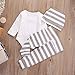 Newborn Baby Girl Boy Clothes Outfit Arrow Romper+ Striped Pants+ Hat 4pcs Set