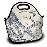 Vintage Nautical Ocean Octopus Sea Squid Lunch Bag