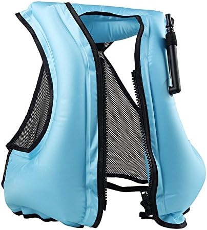 fhx22 Adult Inflatable Swimming Vest Portable Inflatable Buoyancy Vest Snorkeling Vest Zipper Buoyancy Vest Snorkeling, Free Diving, Swimming, Fishing Jacket