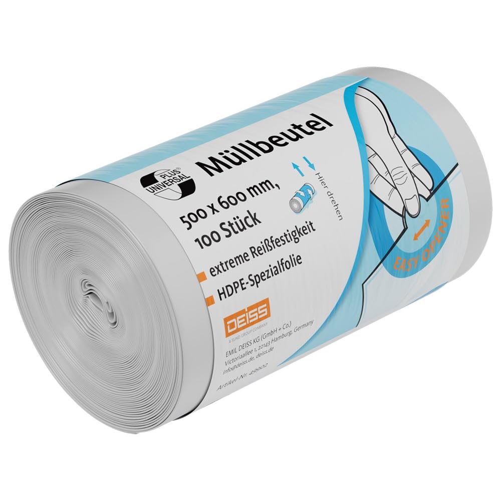 Deiss Universal Plus Bin Liners 30 L, Pack of 100