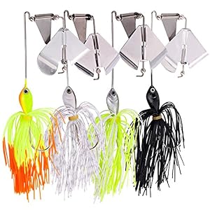 Sougayilang Leurres De Pêche Buzzbait Spinnerbait Jigs Leurre Pour La Pêche Au Bar, Au Brochet