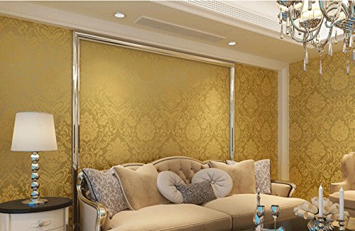 Wall Paper Textured Glitter Metallic Damask Flocking Non 