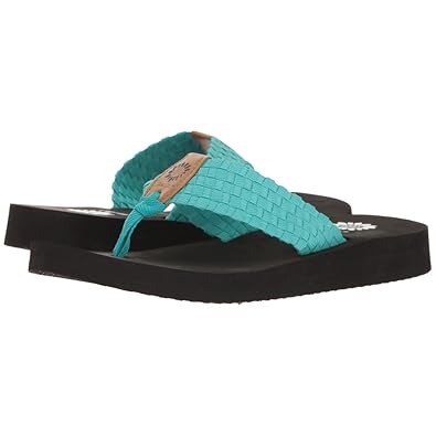 yellow box turquoise flip flops