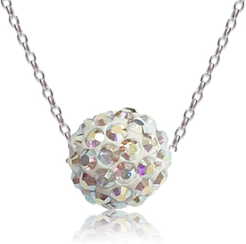 Amazon Spark スパーク スワロフスキー社製 クリスタル 大切な女性へのプレゼントに ネックレス パヴェボール オーロラ Nroloab ネックレス 通販