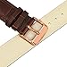 TStrap Genuine Leather Watch Bands 22mm Brown Leather Watch Strap with Rose Gold Pin Buckle for Men Women