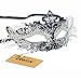 Coxeer Pretty Elegant Lady Masquerade Halloween Mardi Gras Party Mask (Black & Silver)