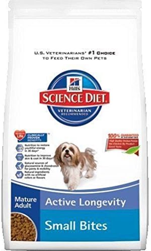 Miniature Hill's Science Diet Mature Adult Active Longevity Small Bites Dry Dog Food Bag