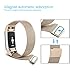 Tecson Magnetic Bands Compatible Fitbit Charge 2 (Pack of 2), Stainless Steel Metal Milanese Replacement Strap with Magnet Lock for Fitbit Charge 2, Champagne Gold and Rose Pink