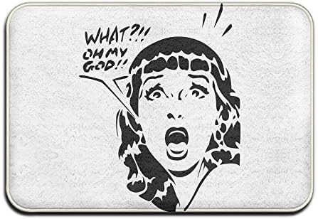 LINGLIII What Oh My God Amazed Face Funny Welcome Mat