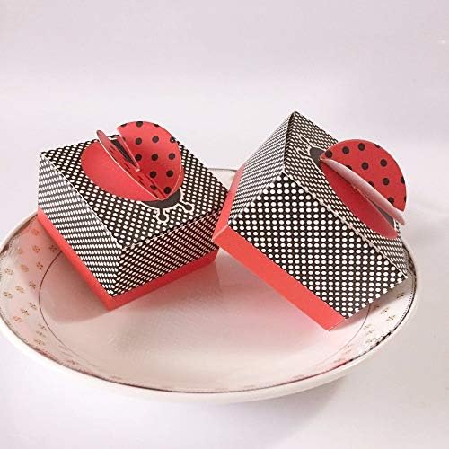 DHmart 50pcs 3D Wing Ladybird Candy Boxes Ladybug Baby Shower s Birthday Party Favors box Wedding Gifts Box Chocolate Packaging