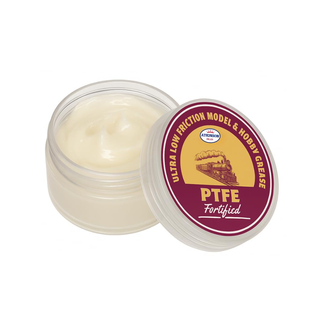 Atkinson Oil Co. PTFE Hobby & Model Grease 10 g – Plastic-Safe, Low-Friction Grease for Model Trains, Slot Cars, Drones & 3D-Printed Mechanisms