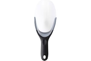 Spring Chef Magnetic Ice Scoop for Freezer, Contoured Translucent Flexi-Plastic Ice Scooper with Soft Grip Handle, Kitchen Ice Scoop for Ice Machine, Popcorn, Pet Food, Flour, Grains, Candy - Black