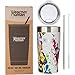 Healthy Human Stainless Steel Tumbler with Straw & Lid | Splash Proof Insulated Travel Cup | Eco-Friendly Coffee Tumblers | Water Cups with Straws Cleaner and Splash Proof Lids (20oz, Art Deco)