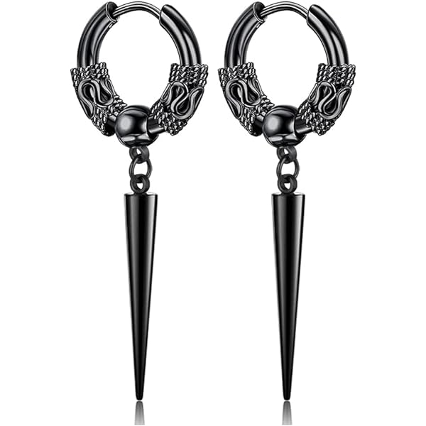 Amazon.com: T-ztoss Stainless Steel Punk Drop Dangle Hinged