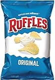 Frito Lay, Ruffles, Potato Chips, 8oz Bag (Pack of 3) (Choose Flavors Below) (Ruffles Original 8oz)