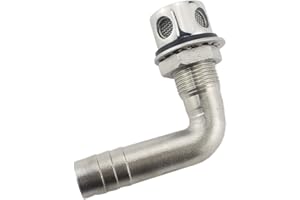 keehui Universal 90° Fuel Vent 316 Stainless Steel Marine Grade Fuel Gas Tank Vent with Mounting Gasket Hardware Fitting for 5/8inch Hose