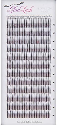 Signature Y Eyelash Extensions by Glad Lash | 2D Volume Lashes | C Curl - 0.10 Thickness | 9mm Through 15mm Length Options | Knot Free | 100% Vegan | Length (14mm)