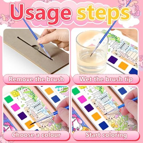 Watercolor Painting Book, 5 Pack Paint with Water Colouring Books, Pocket Watercolor Painting Book for Artist, Beginning, Students(5 Pack)
