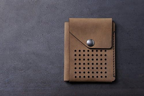 Personalized EDC slim wallet. Italian leather. Front pocket credit or business card holder minimalist style. Genuine leather. Made in Italy