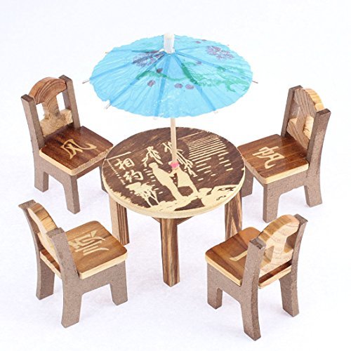 eDealMax paraguas Conjunto de Madera decoración del hogar Oficina de pantalla Mini escritorio de la Tabla - Thumbnail 3