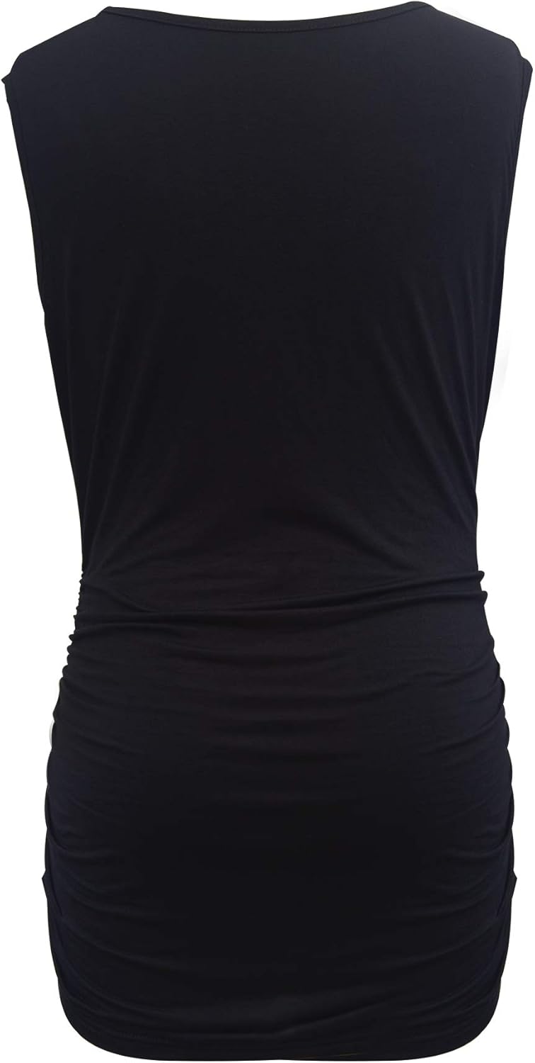 Smallshow Women's Maternity Tank Tops Sleeveless Ruched Pregnancy Clothes 3-Pack at  Women’s Clothing store