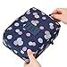 Jiaruo multi-function travel cosmetic bag waterproof Makeup bags (floral deep blue)