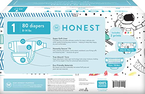 image for The Honest Company Club Box Diapers with TrueAbsorb Technology, Teal T
