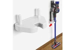 Liboer Universal Vacuum Wall Mount Bracket Compatible with Dyson V8, V7, V6 and Other Brands (4.2-4.96 Inch Handheld) - White Plastic Mounting Bracket