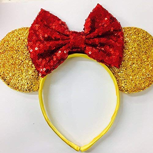 Beauty and the Beast Ears, Belle Ears, Belle Mickey Ears, Disney Inspired Beauty and the Beast Ears, Gold Minnie ears,