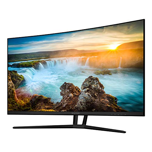 VIOTEK NB32CB 32-Inch LED Curved Professional Monitor, Bezel-Less Samsung VA Panel, 75Hz 1080P Full-HD FreeSync VGA HDMI VESA, Updated Version (Black)