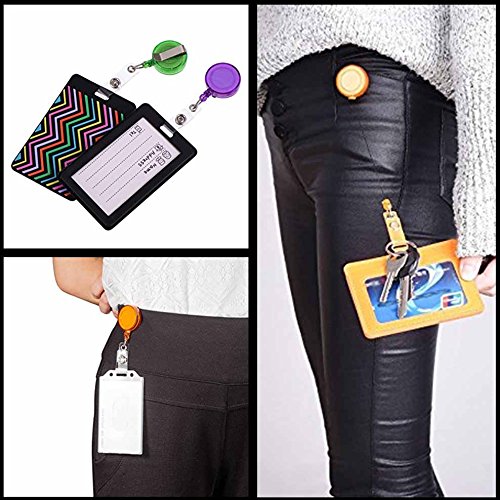 Badge Reel, Retractable Badge Reel with Metal Belt Clip, 20 Pack Retractable Badge Holder ID Badge Reel Clip with 10 Colors for ID Card Badge Holder Key Keychain Holders by Fezep