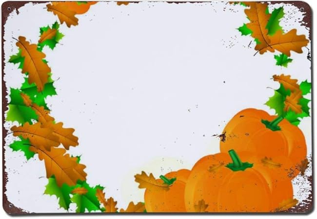 Wendana Cornice Rotonda Per Halloween Con Zucche E Foglie In Metallo Stile Vintage Per Natale Halloween Garage Camera Dei Bambini Amazon It Casa E Cucina