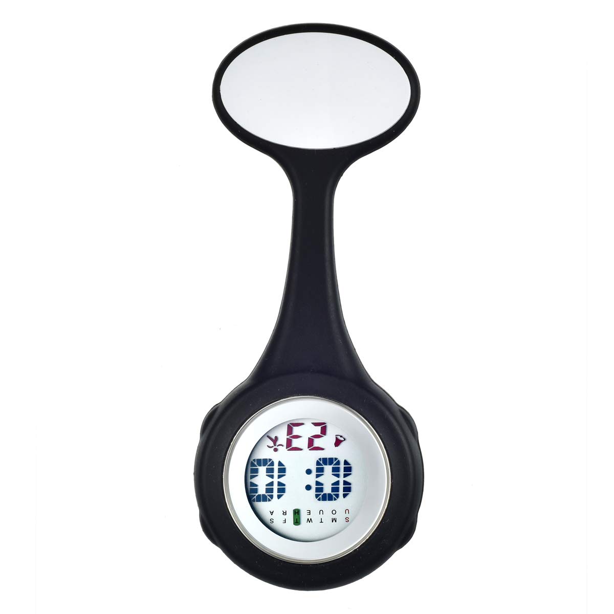 Avaner Digital Nurse Watch, Silicone Fob Watch, Pin-on Brooch Lapel Watch, Hanging Pocket Watch with Detachable Case