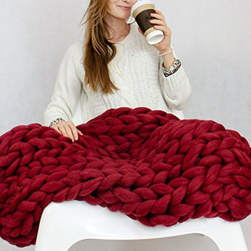 Super Chunky Blanket Thick Blanket Giant Knit Throw Blanket Chunky Wool Blanket Arm Knit Blanket Large Blanket Decor Home,Thanksgiving Gift 59"x71"