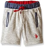 U.S. Polo Assn. Big Boys French Terry Drawstring Short, Gray, 14/16
