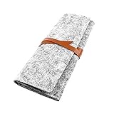 Powstro Felt Pouch Bag, Wool Felt Pencil Case Storage Holder Pouch Makeup Cosmetic Brush Holder Bag (Gray)