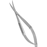 Medxpress Micro Scissors 4.5" Curved Stainless Steel Embroidery Scissors Extra Sharp Applique Scissor Stitch Cutting for Eyebrow Trimming scissor for Grooming Sewing Arts &amp; Craft Spring scissor.