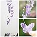 Soledi Creative Crystal Butterfly Mobile Wind Chime Bell Garden Ornament Lucky Gift Yard Garden Living Hanging Decor Art Purple
