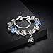 Presentski Charm Bangle Bracelet Silver Plated with Colorful Cubic Zirconia for Women