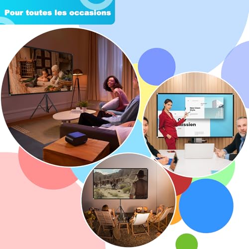VISULAPEX 80 Inch Projector Screen with Tripod, 4K HD 16:9 Projection Screen, Lightweight Easy to Install Eran Projector, Ideal for Cinema Office and Presentations