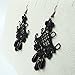 RareLove Lolita Black Lace with Beads Chandelier Dangle Earrings